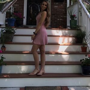 Pink mini dress w straps